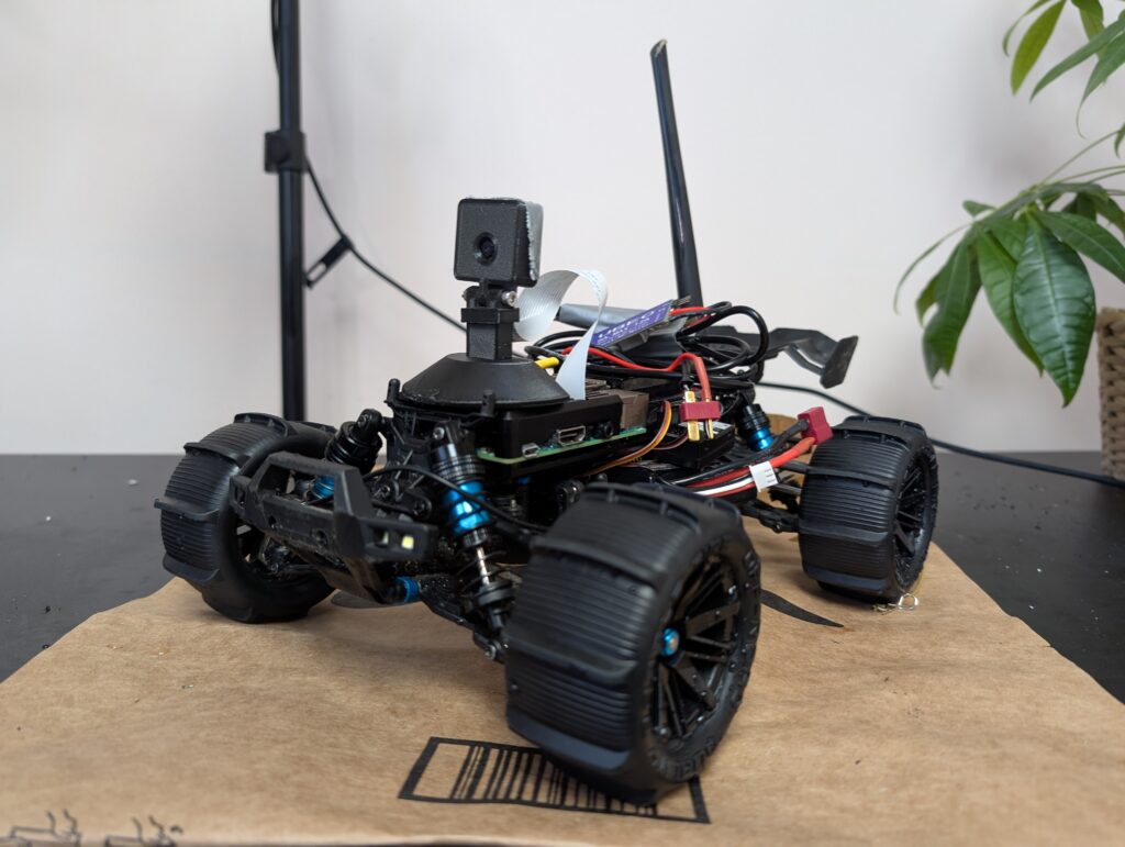 A remote control car with a first person view camera